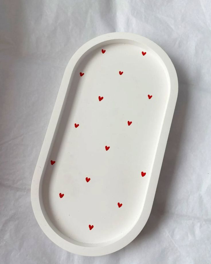Red Heart Ceramic Tray