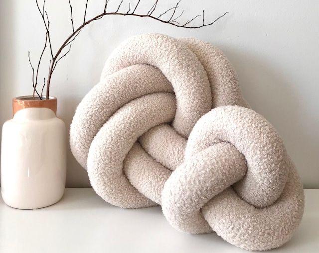 Velvet Knot Ball Pillow