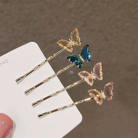 Crystal Butterfly Hair Clip Pack (4 Pc) – Elegant Women’s Hair Accessories by Accessorize London