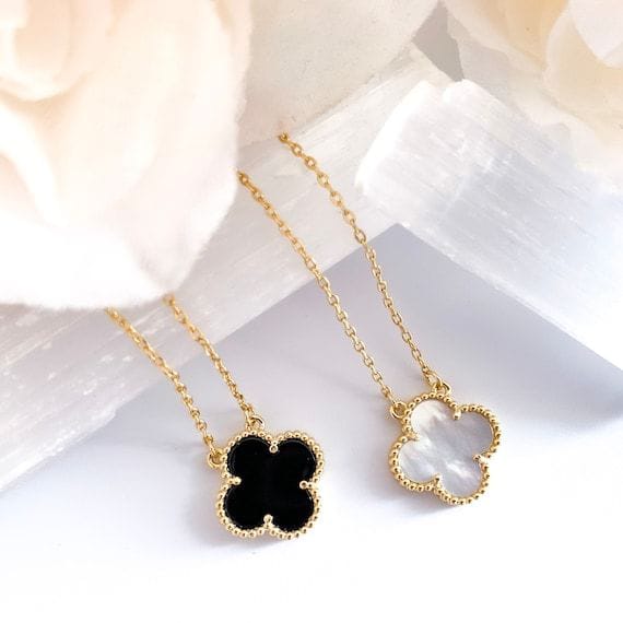 Four Leave Clover Necklace (Double sided)