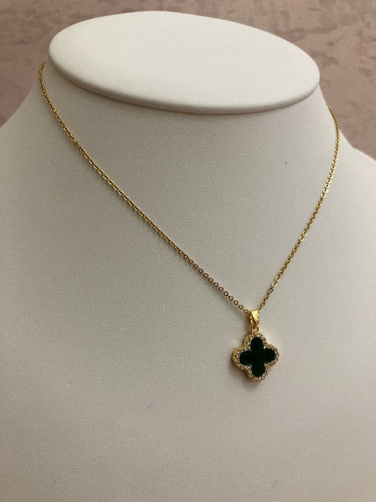 Four Leave Clover Necklace (Double sided)