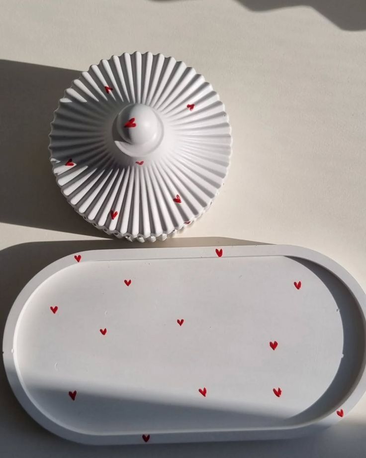 Red Heart Ceramic Tray